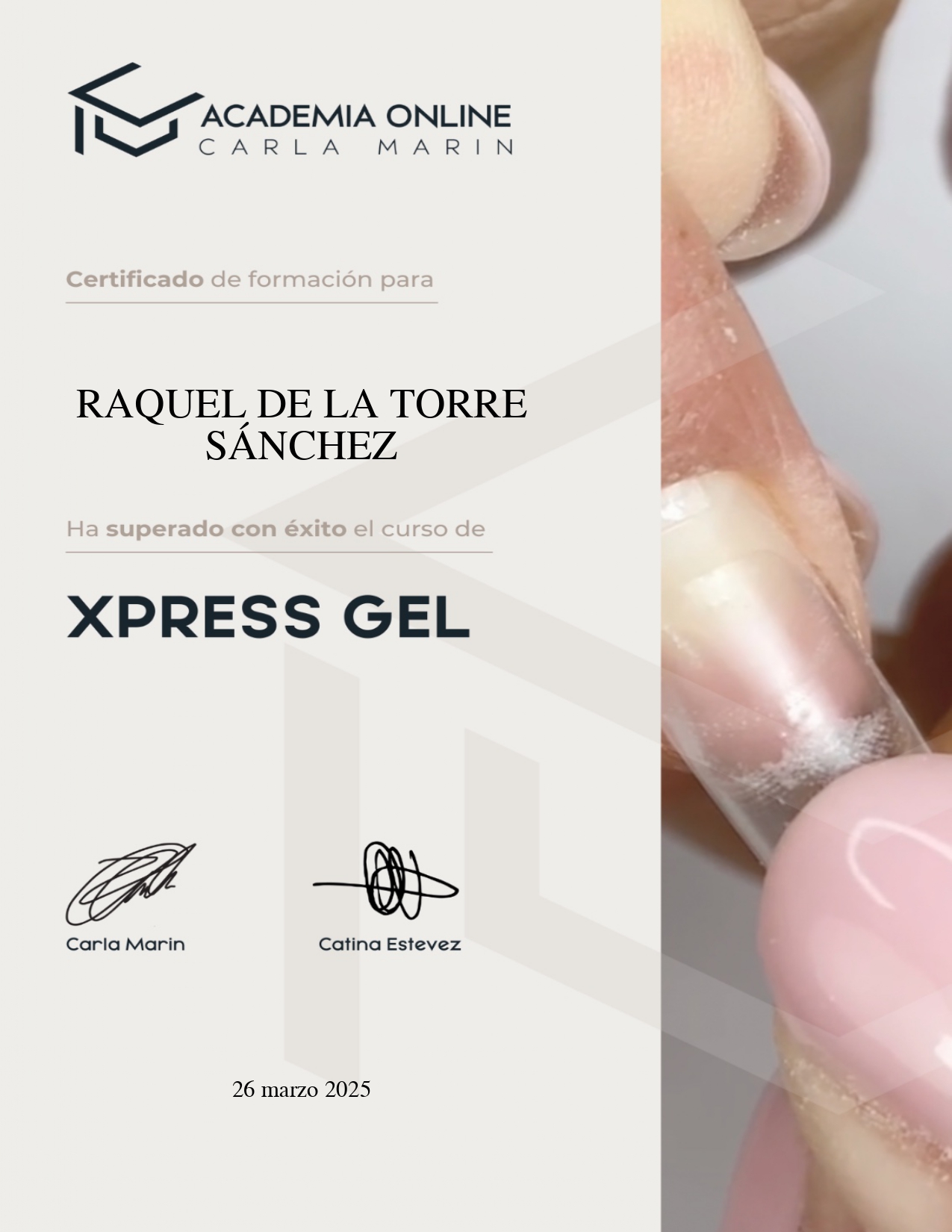 diploma-xpress-gel-esencia-estetica-montilla